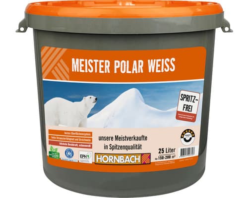 HORNBACH Wandfarbe Meister Polarweiss 25 l